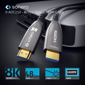 Sonero XAOC250-250 kabel światłowodowy Hybrid HDMI 2.1 8K 48Gbps 25,0m