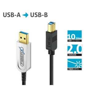 PureLink FiberX FXI645-012 kabel światłowodowy USB 3.2 (Gen 2x1) USB-A USB-B 10Gbps 12,0 m