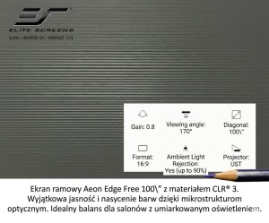 ELITE SCREENS AEON EDGE FREE 100 CALI  CLR3 / 16:9